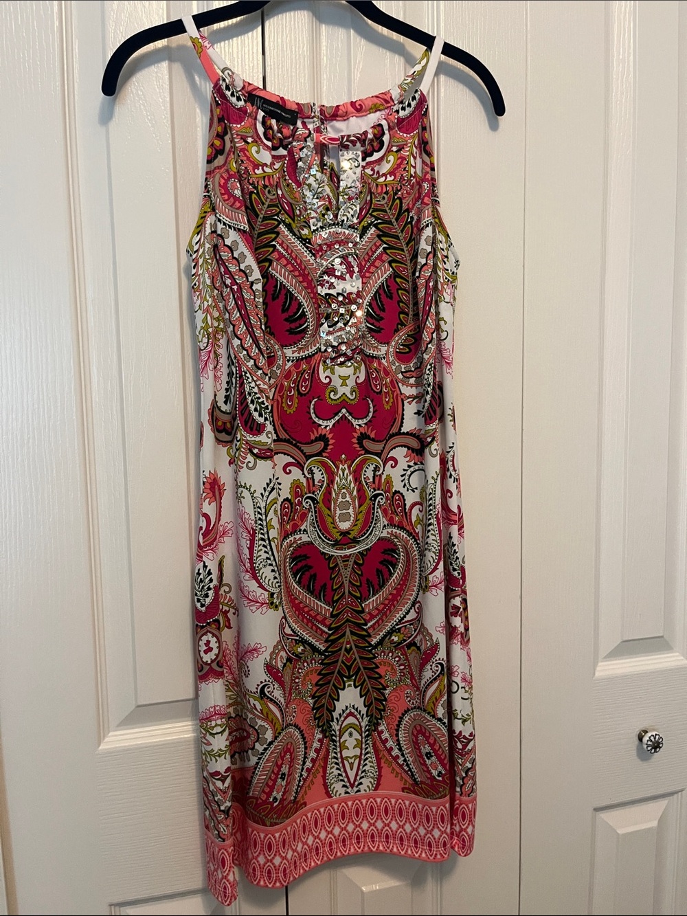 INC dress. Pink with silver embellishments size medium petite